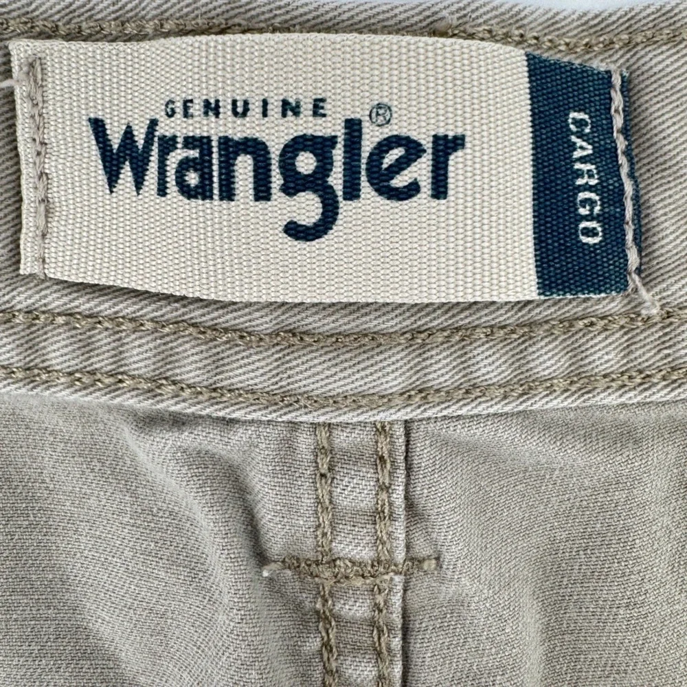 Wrangler Mens Khaki Tan Straight Leg Cargo Pant Cotton Workwear Utility Tactical